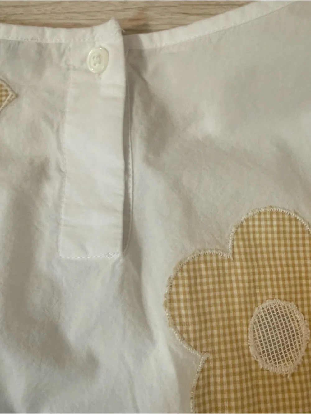 ✨SOLD✨Madewell White Floral Appliqué Puff Sleeve Poplin Top Size Large - Picture 7 of 10